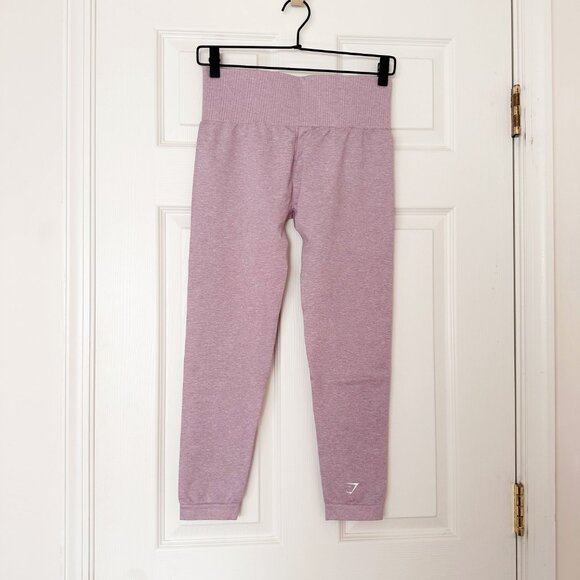 NEW Gymshark Size Large Adapt Marl Seamless Leggings L Light Purple GLLG4114 - Picture 6 of 13